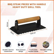 Cast-Iron Rectangular Grill Press