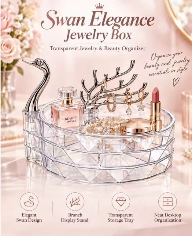 Swan Clear Jewel Organiser