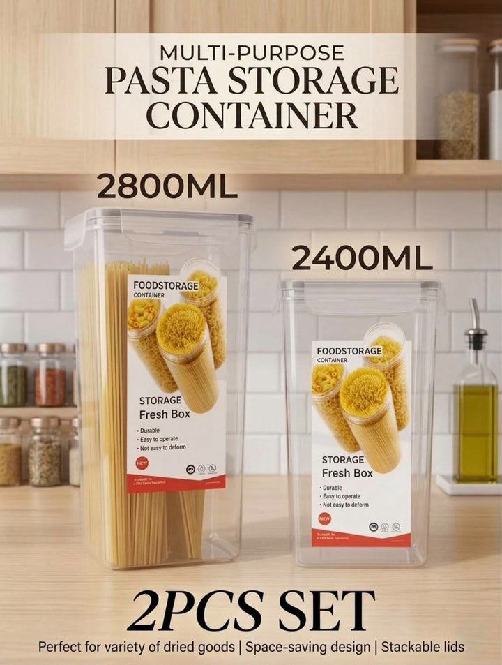 Multi-Purpose 2pc Pasta Storage Container Set