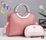 Ladies’ Crocodile-Texture Two Piece Handbag Set