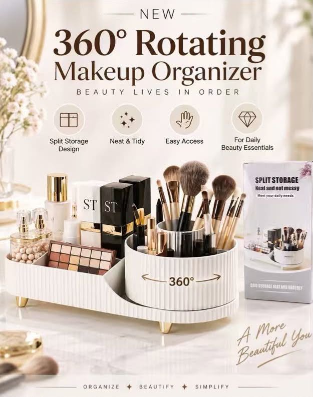 360° Split Makeup Organiser