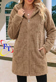 Ladies’ FT Long Fluffy Block Pattern Jacket