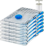 Amazon Basics Vacuum Compression Space Saving Storage Bags with Hand Pump, Jumbo, Pack of 6, Clear, Zipper