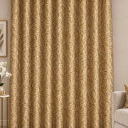 Golden Leaf Velvet Ringlet Curtain
