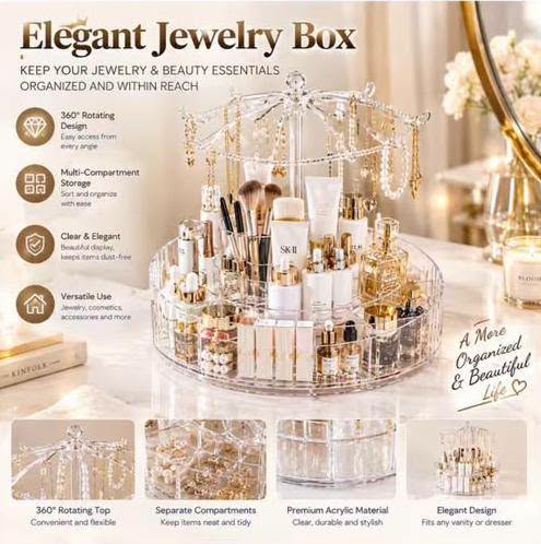 Rotating Jewelry Organizer Box