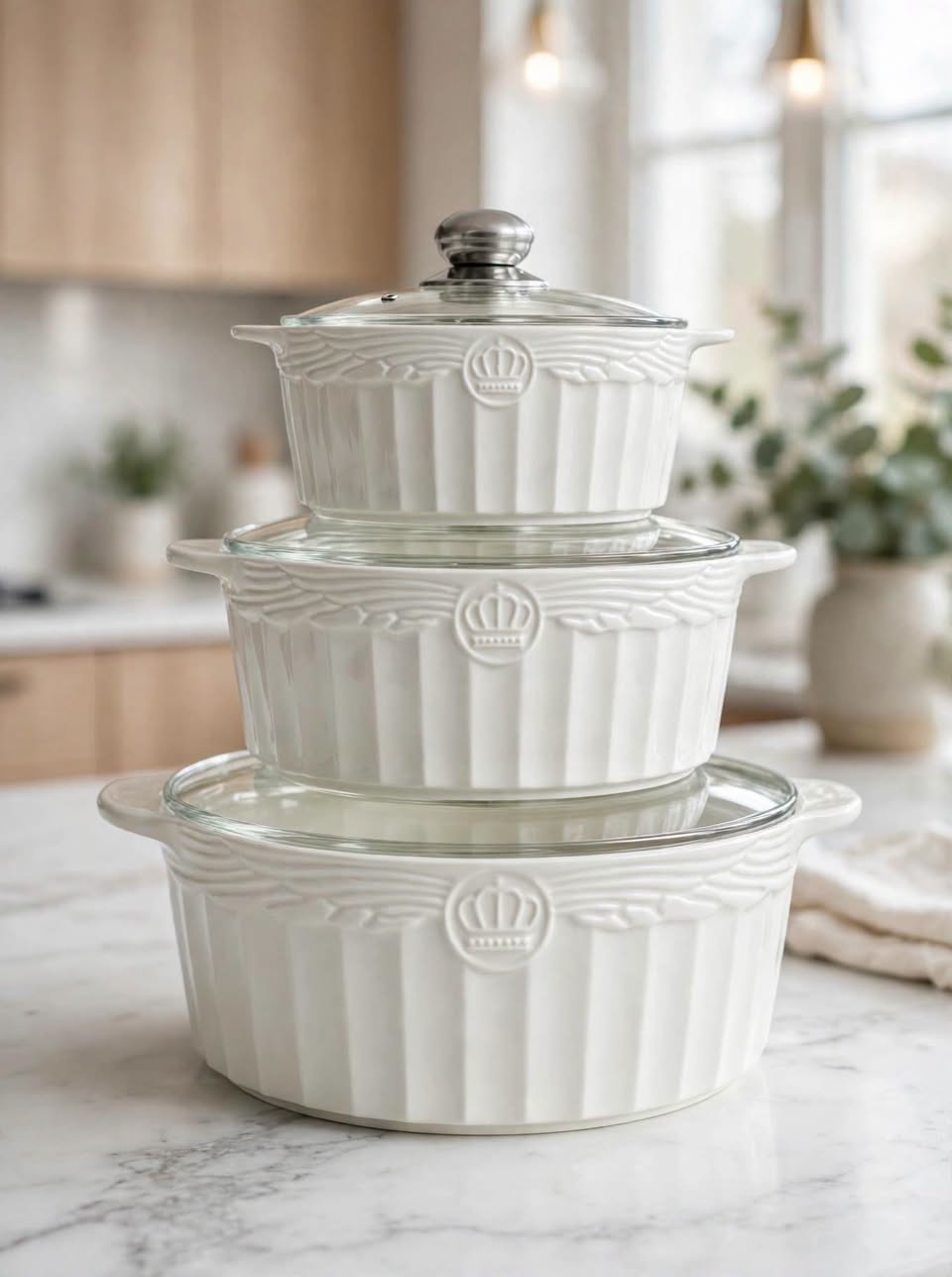 Ceramic Casserole Set - 3 Piece