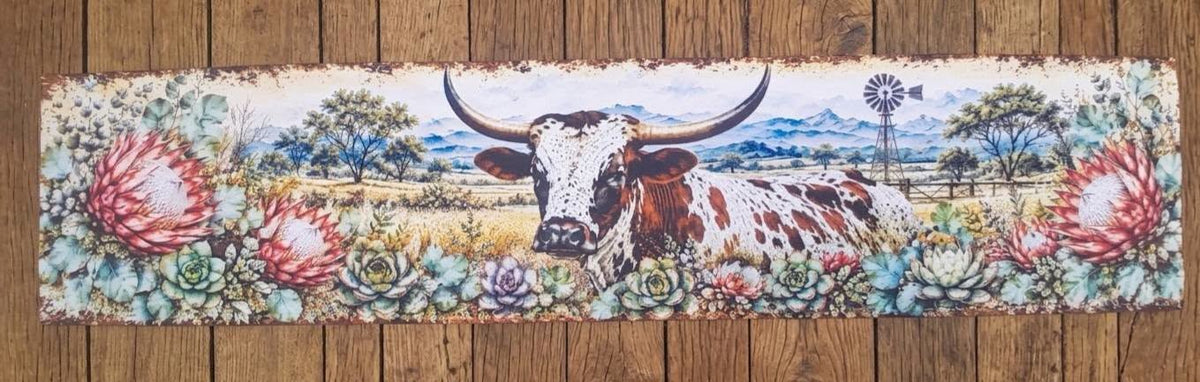 Printed Cotton Twirl Table Runner – 2m