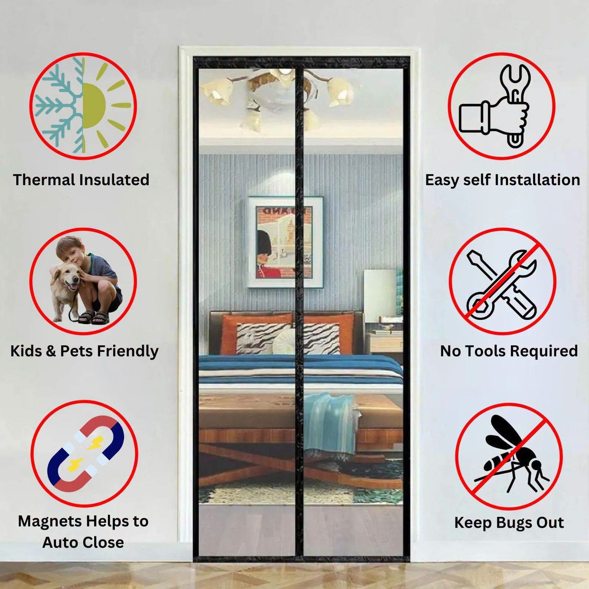 Magic Magnetic Mesh Door
