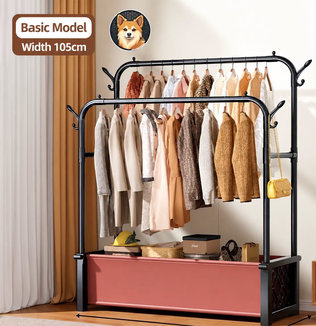 H-Frame Clothes Rack with Wheels