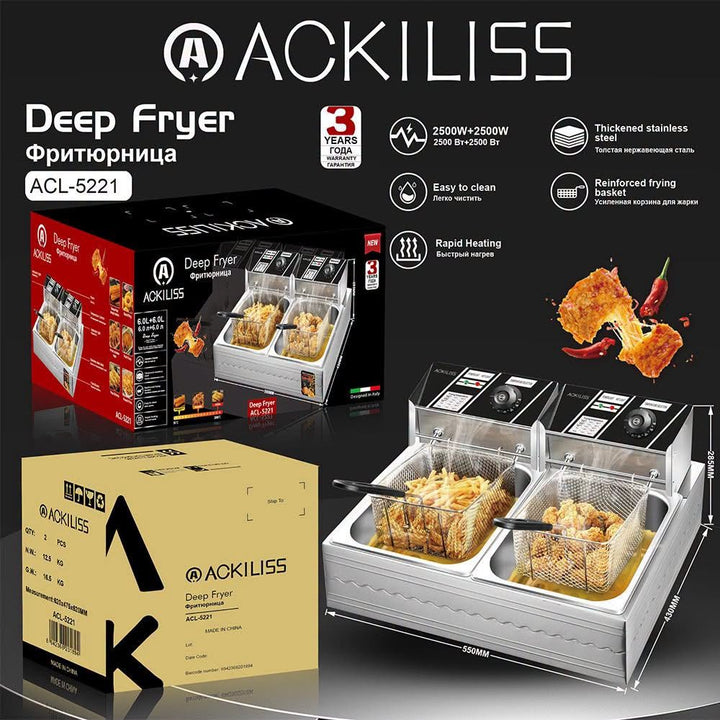 Ackiliss Double Deep Fryer