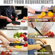 6-Piece Textured Kitchen Knife Set