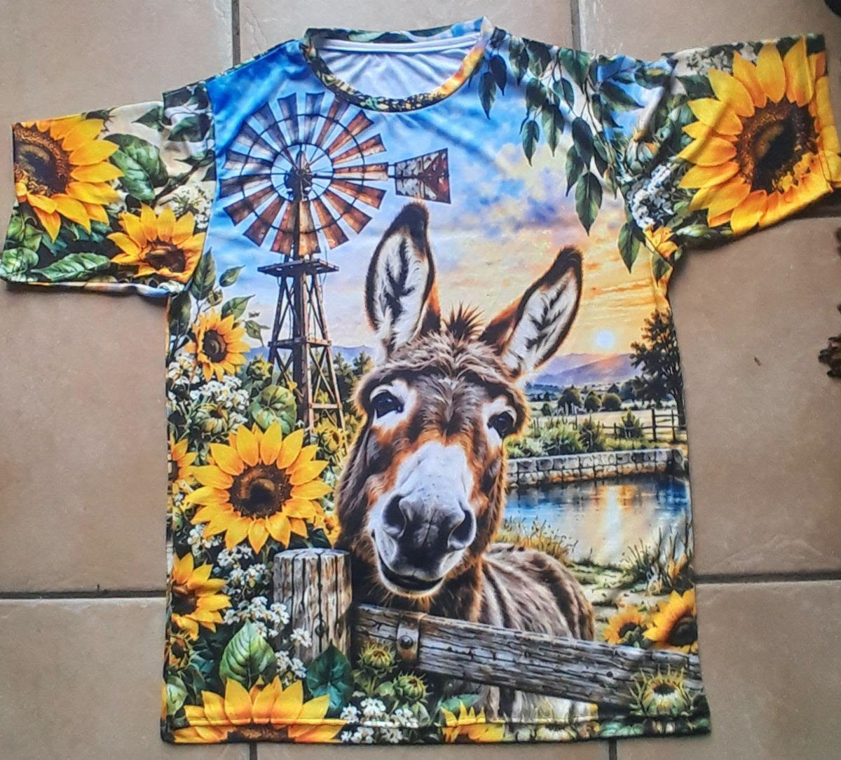 Donkey Sunflower T-Shirt