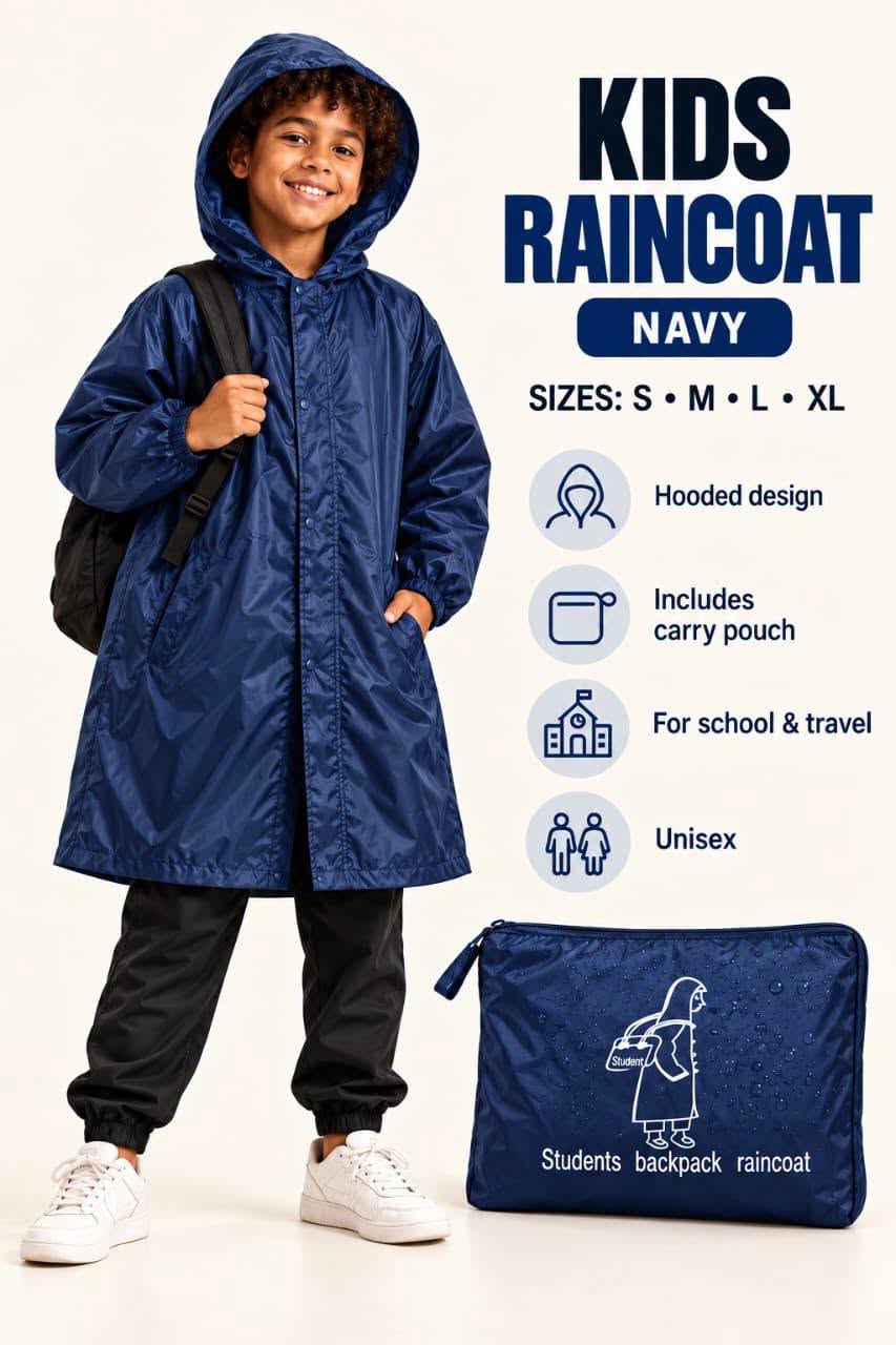Kids Hooded Raincoat