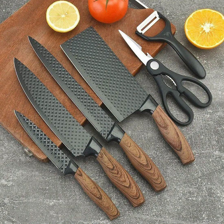 6-Piece Textured Kitchen Knife Set