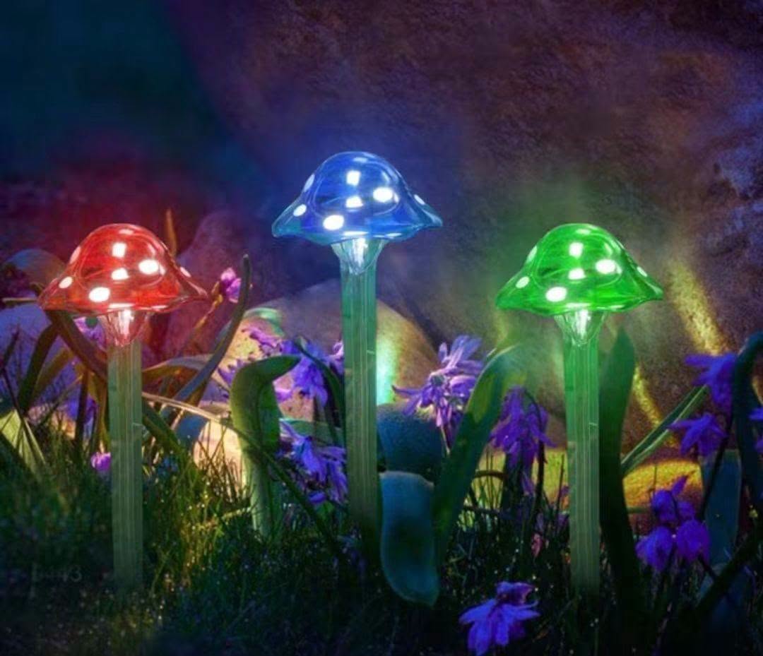 Mushroom Solar Peg Lights - Set of 3