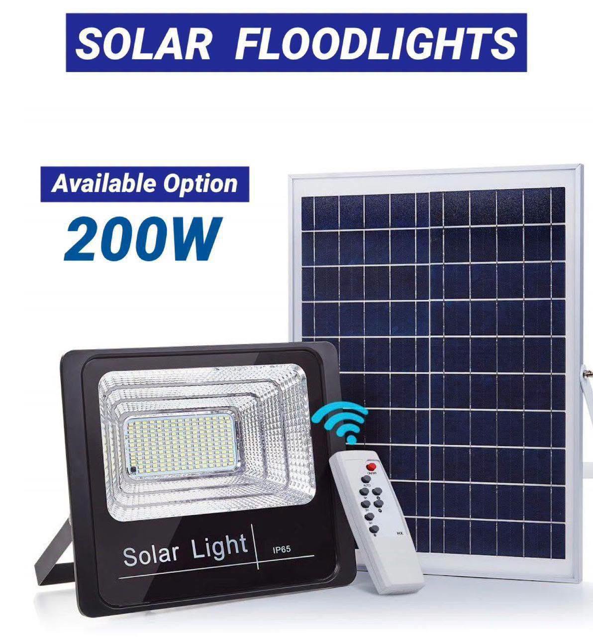 Solar LED Floodlight With Remote - 200W