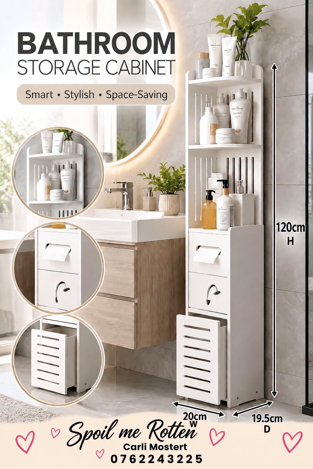 Slim Bathroom Storage Shelf