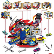 Motorcycle Parking & Repair Track Toy Set