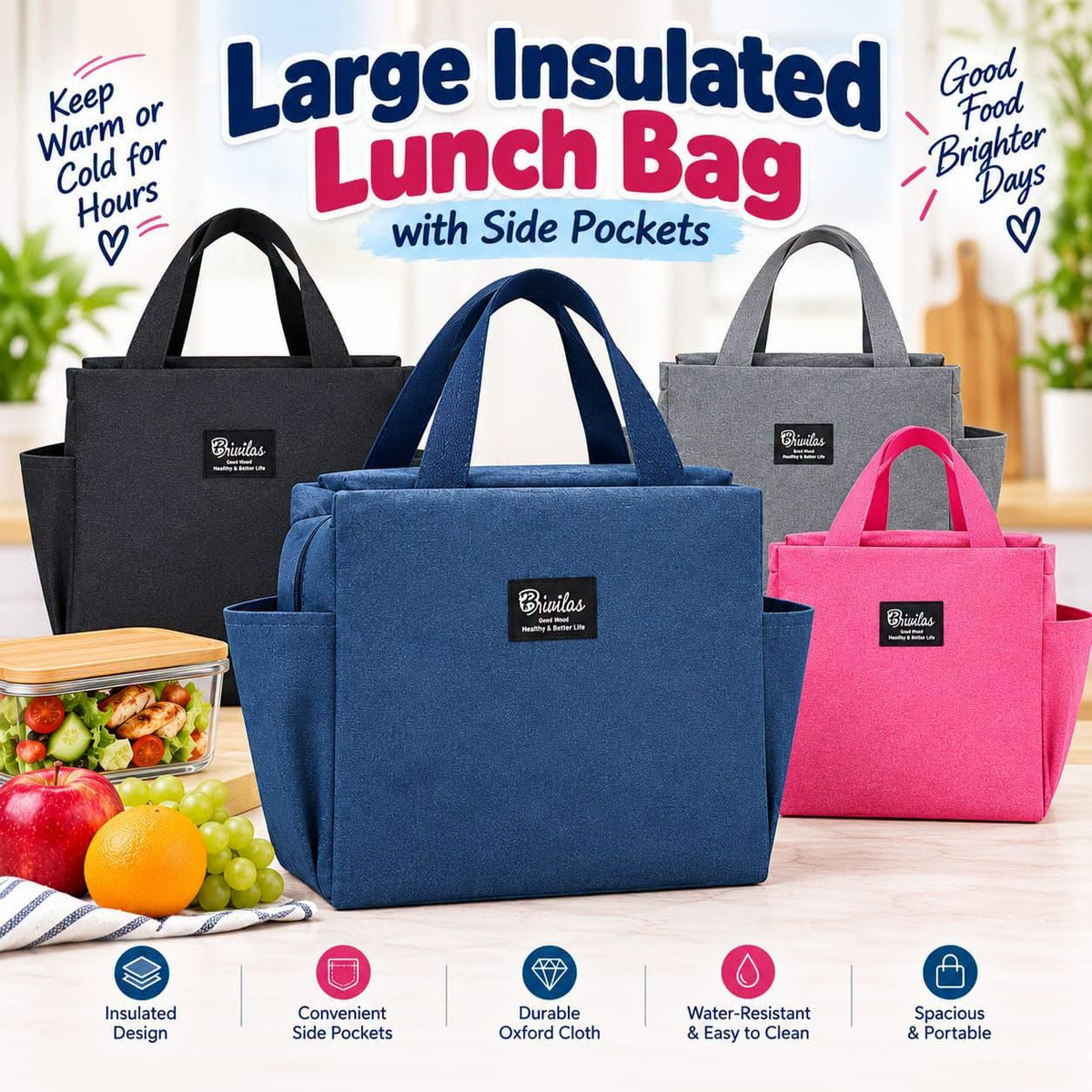 Large Insulated Lunch Bag