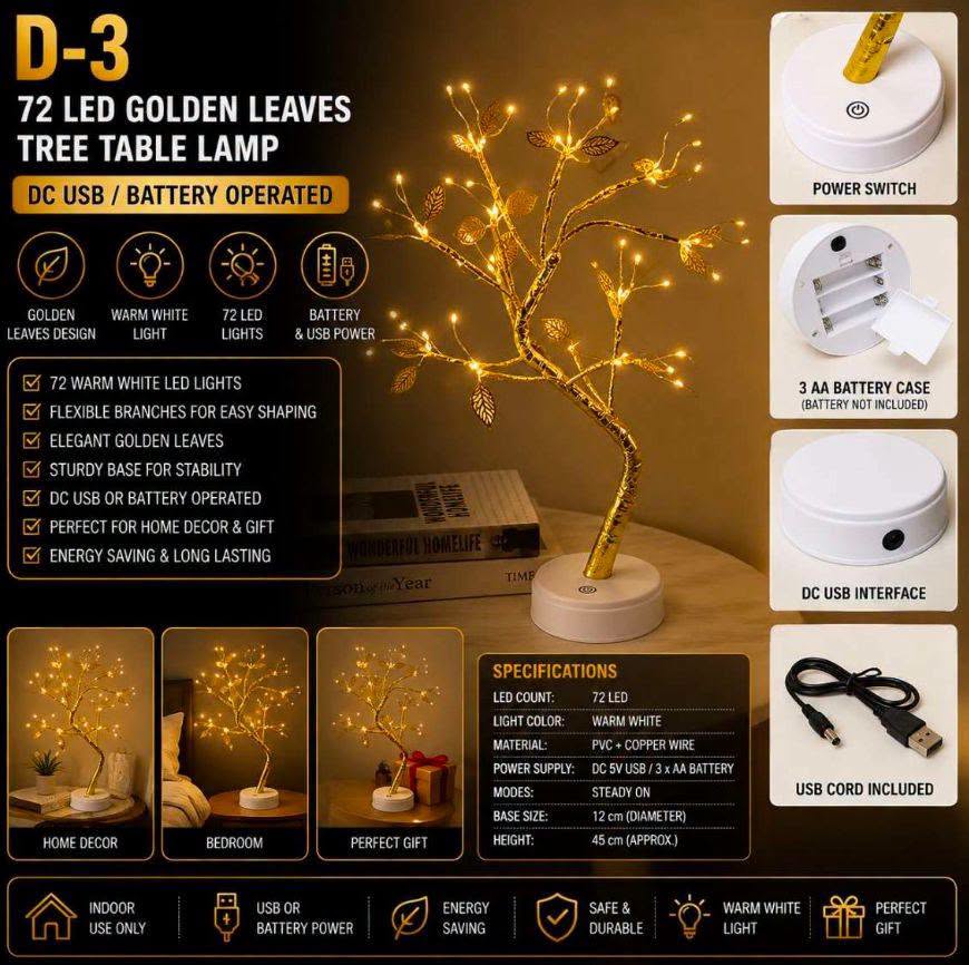 60 LED Star Tree Table Lamp - Warm White