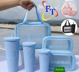 Three Piece Water Bottle And Three Piece Wash Bag Combo