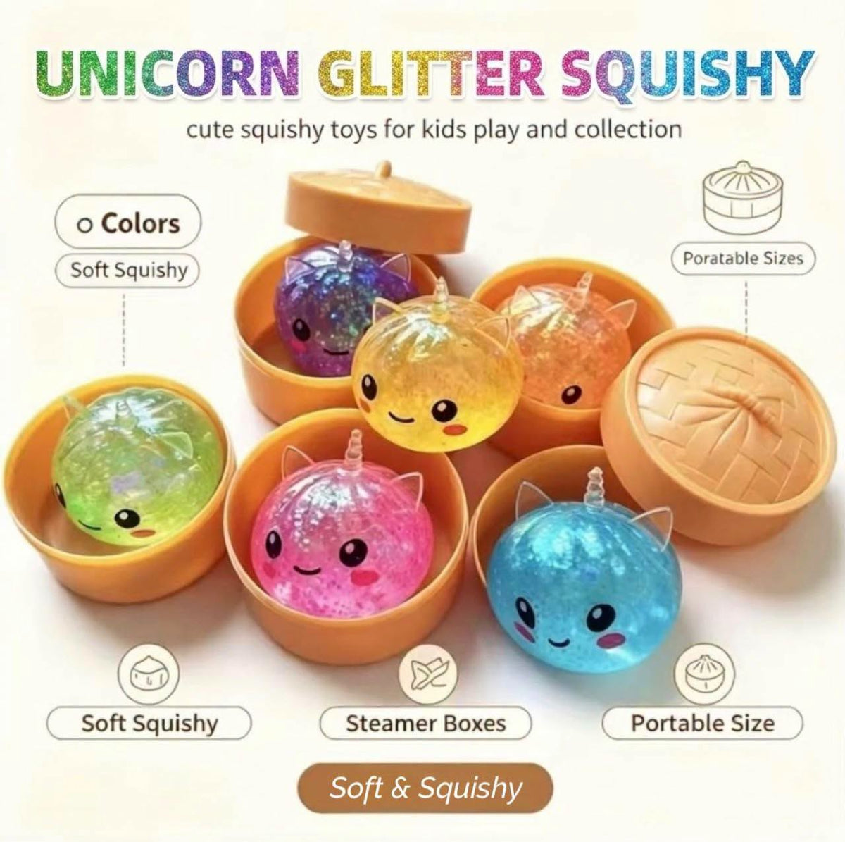 Unicorn Glitter Squishy