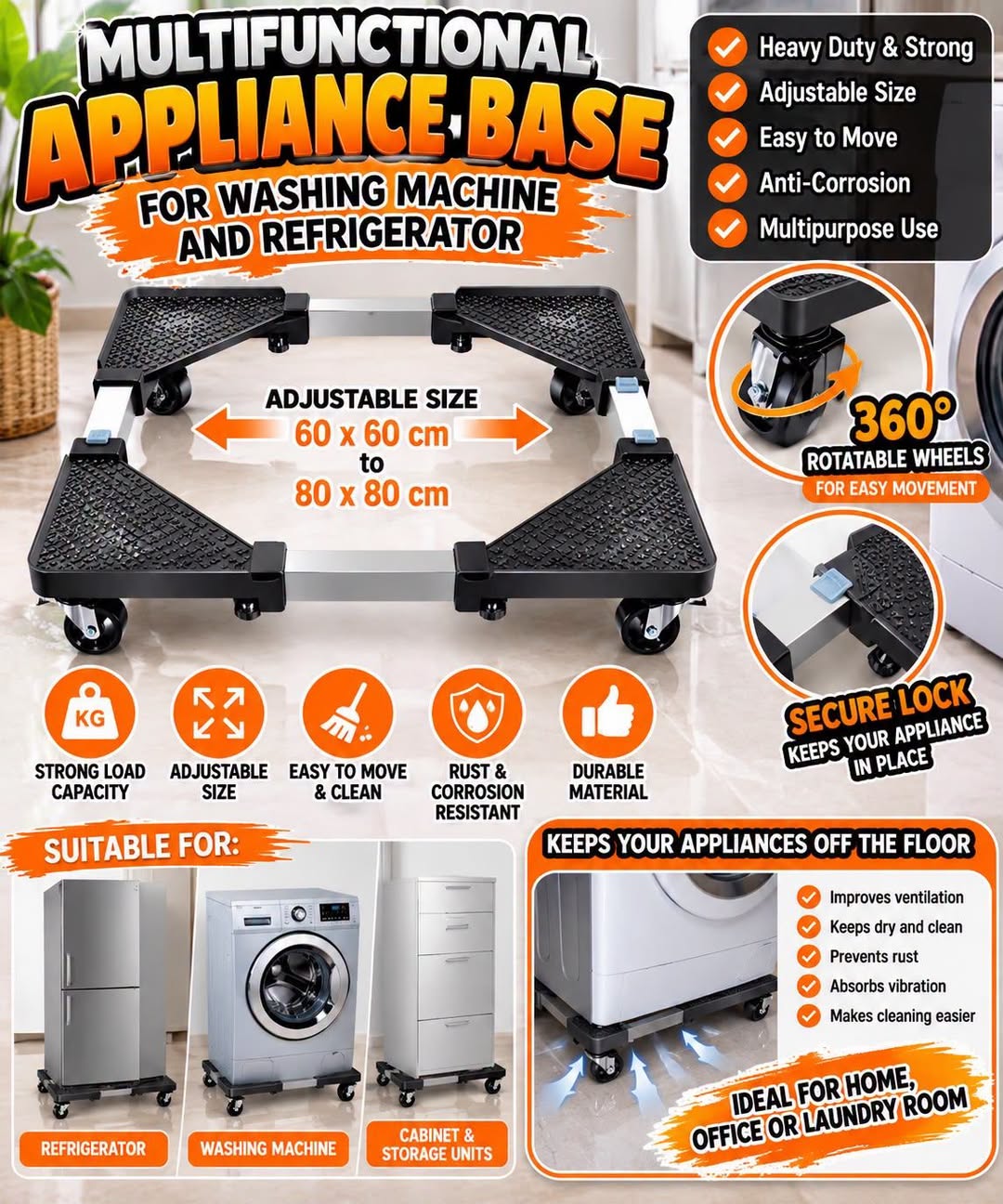 Adjustable Furniture & Appliance Mover with Wheels