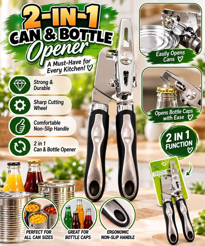 Stainless Steel 2-in-1 Can & Bottle Opener