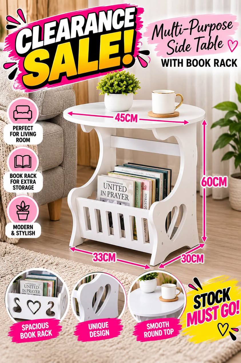 Multi-Purpose Side Table & Book Organiser