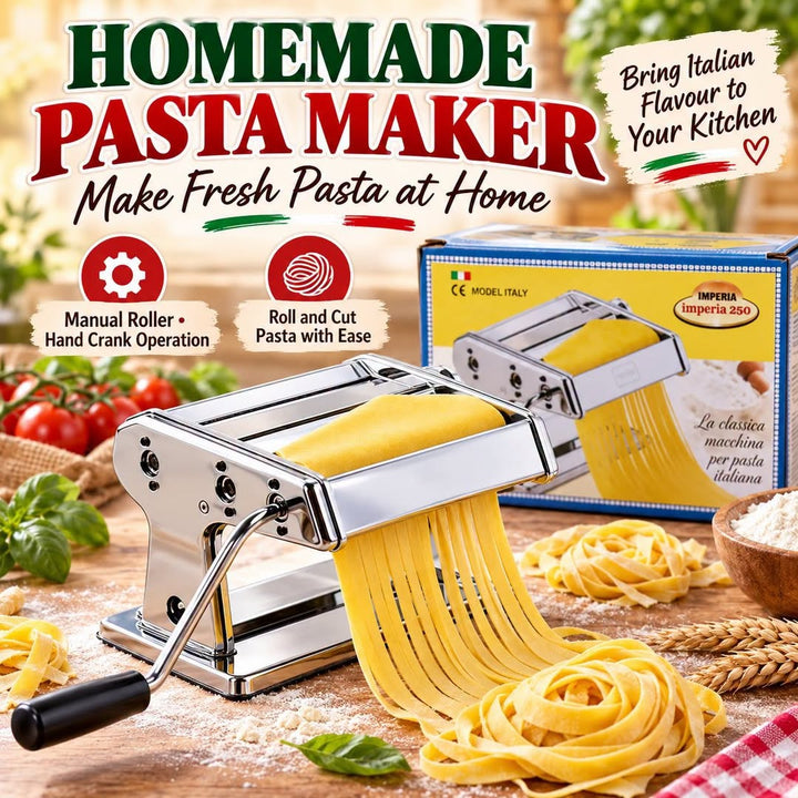 Homemade Pasta Maker – Manual Hand-Crank