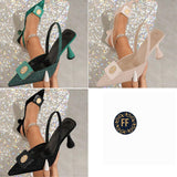 Ladies’ FF Pointed Toe Bedazzled Heels