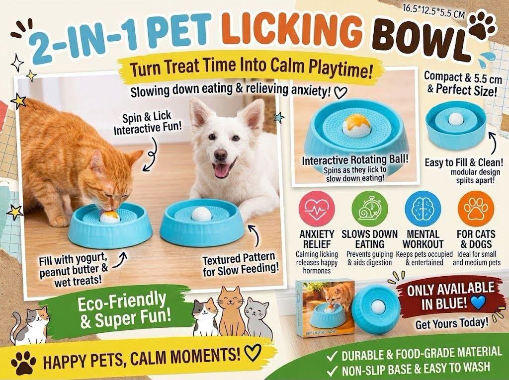 Pet 2-in-1 Licking Bowl