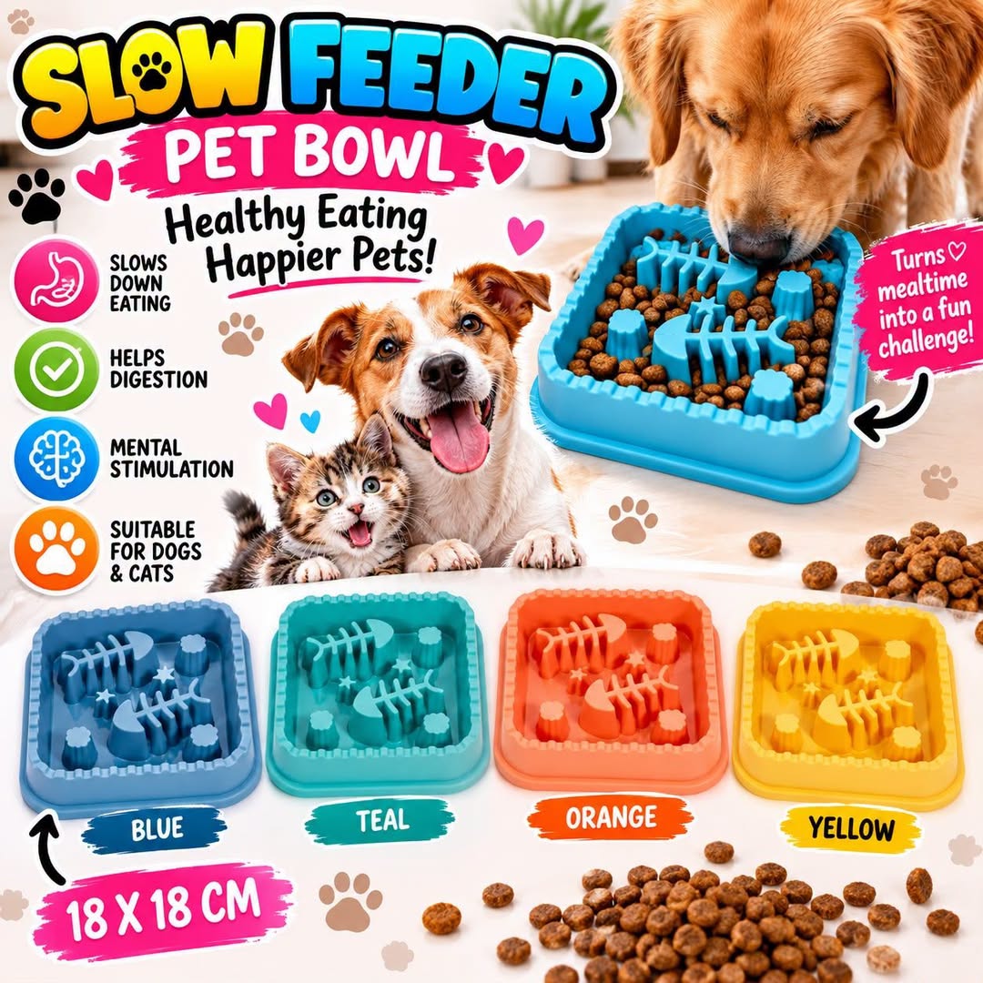 Slow Feeder Pet Bowl – 18 x 18cm