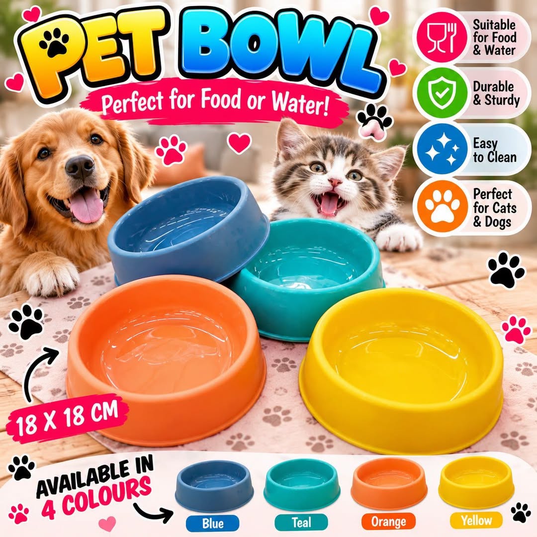 Pet Food & Water Bowl – 18 x 18cm