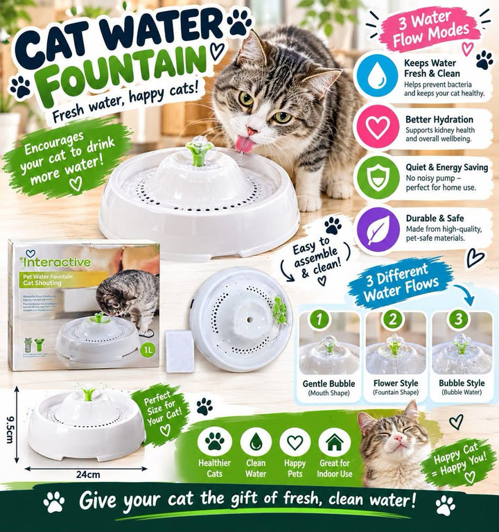 Cat Water Fountain – 1 Litre