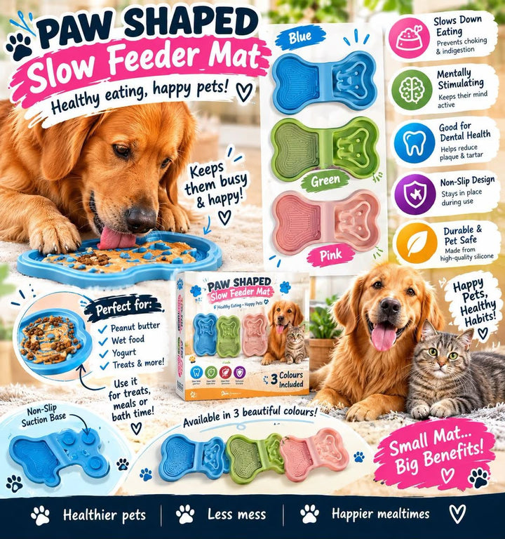 Paw Shaped Slow Feeder Mat