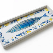 Ceramic Tile Serving Tray - Wooden Handles