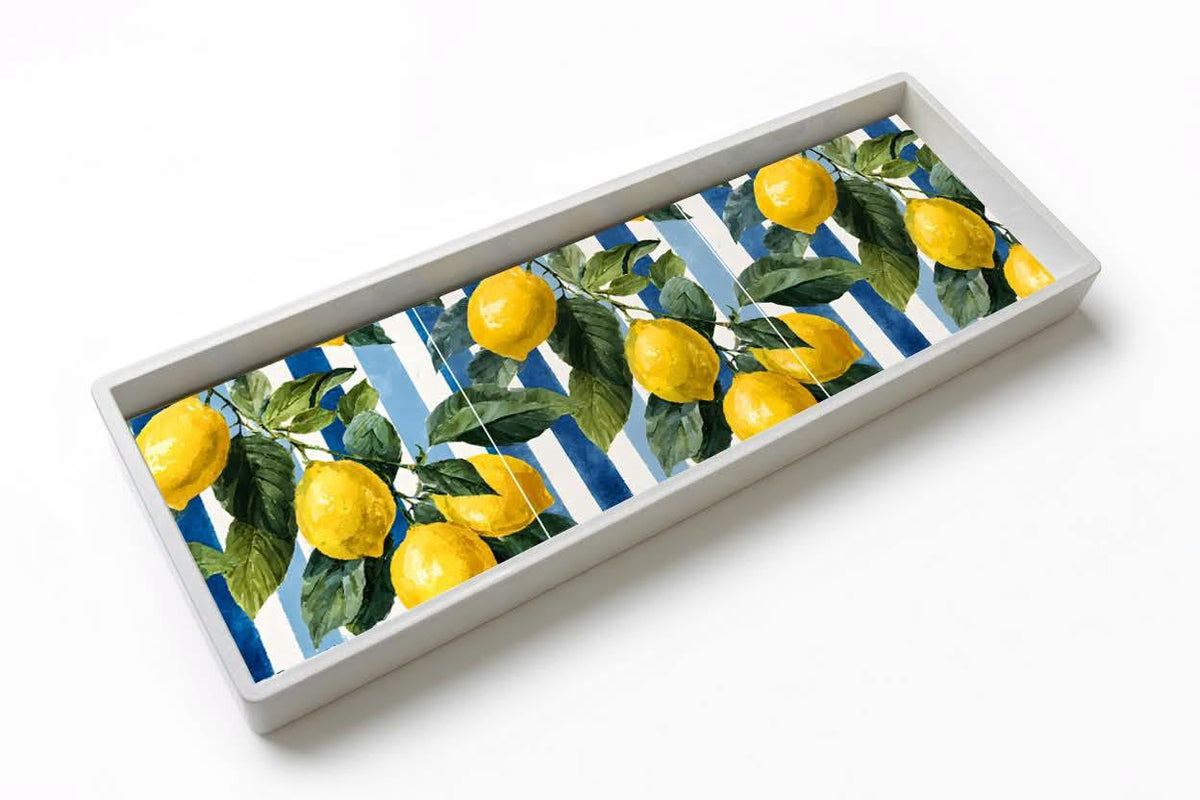 Ceramic Tile Serving Tray - Wooden Handles