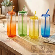 Colourful Glass Smoothie Cups – 4 Piece Set
