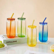 Colourful Glass Smoothie Cups – 4 Piece Set