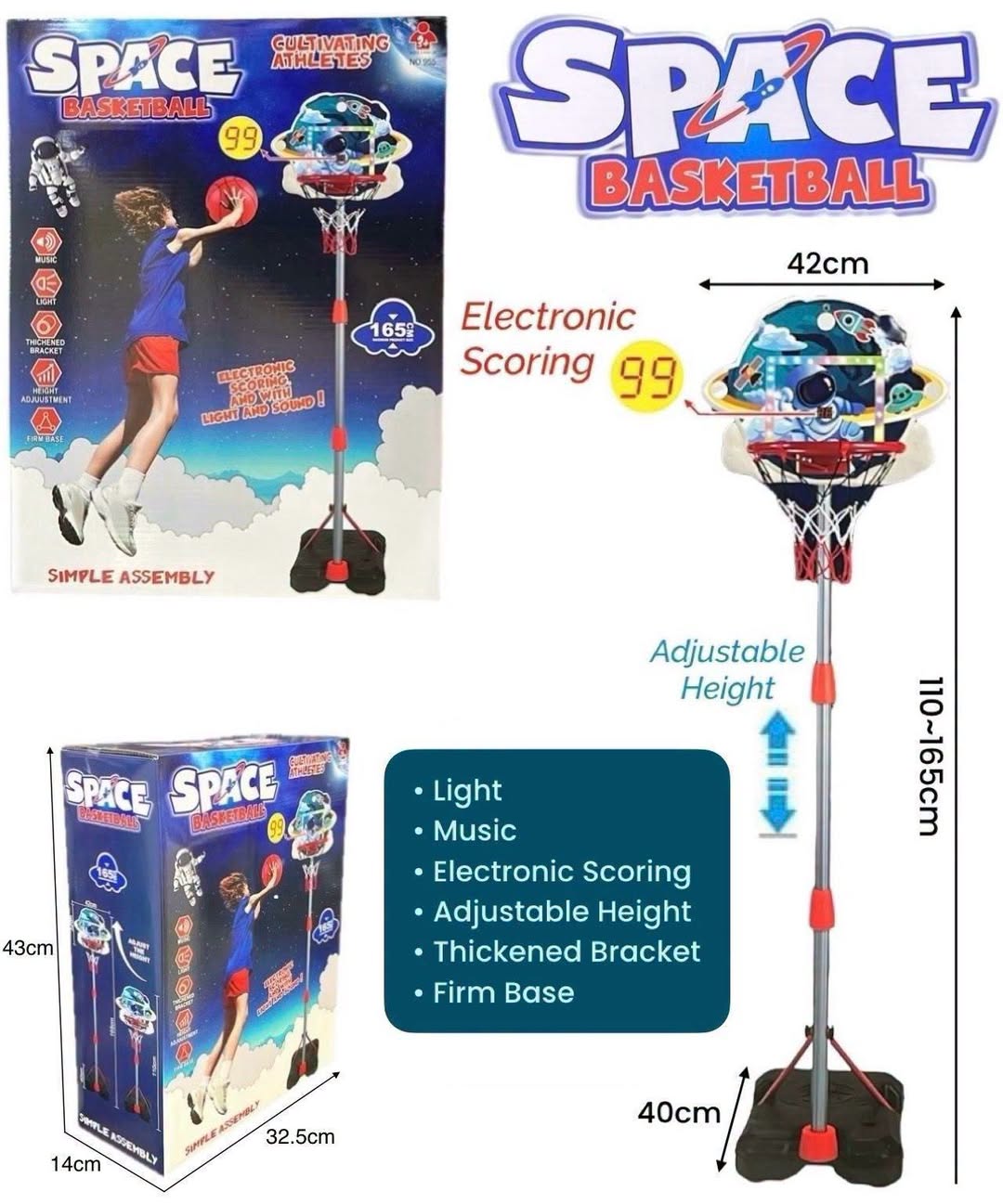 Space Basketball Hoop with Electronic Scoring