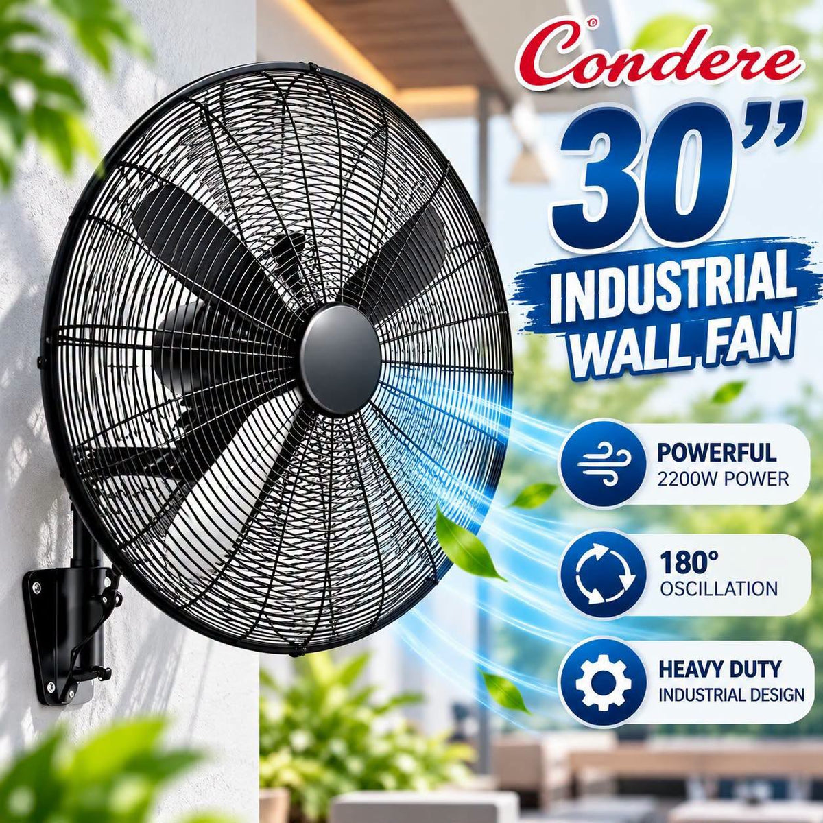 30 Inch Condere Industrial Wall Fan