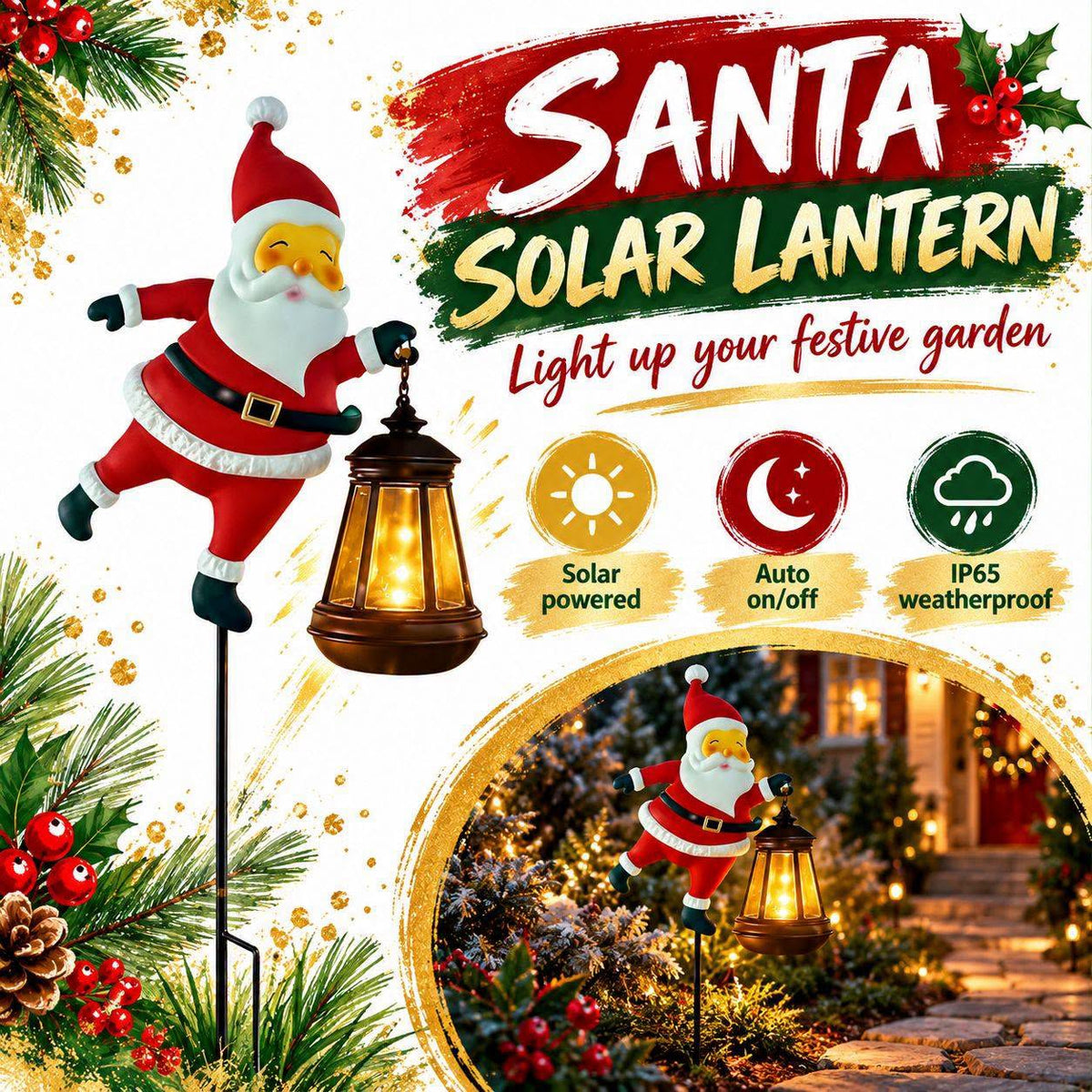 Santa Solar Garden Lantern