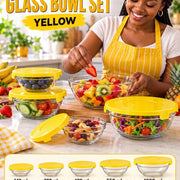 Glass Bowl Sets with Lids – 5 Piece Set