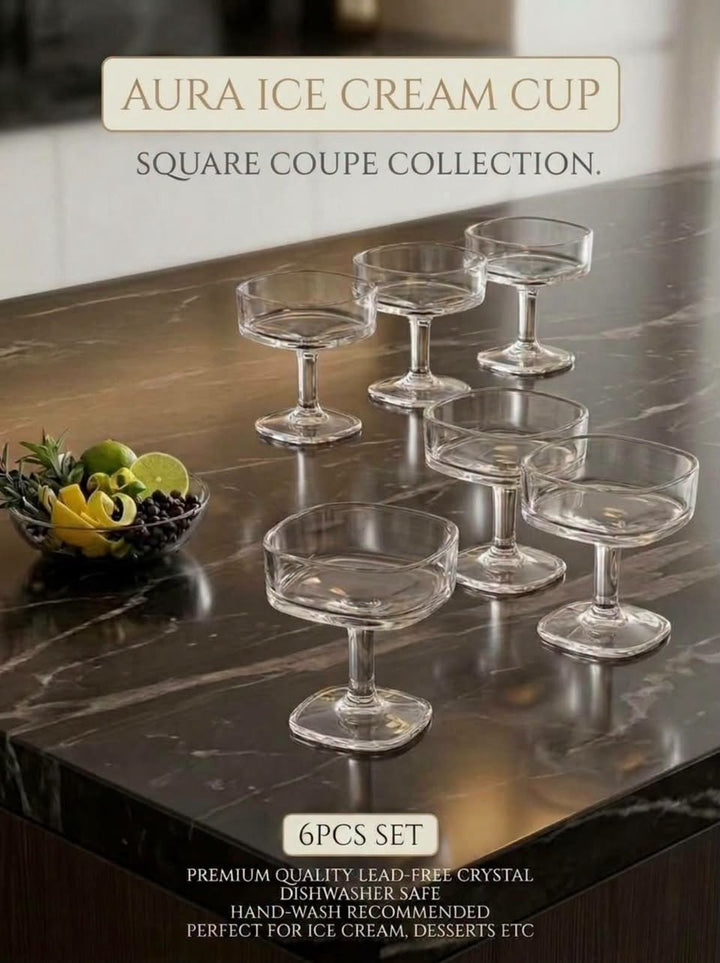 Square Aura Dessert Cups – Set of 6