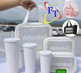 Three Piece Water Bottle And Three Piece Wash Bag Combo