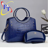 Ladies’ Crocodile-Texture Two Piece Handbag Set