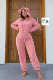 Ladies’ Fluffy Onesie With Ears On Hood