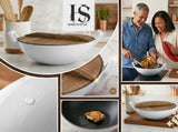 Cast Iron Wok Frying Pan With Wooden Lid