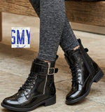 Ladies’ SMY Zip-Up Ankle Boots With Fur Lining